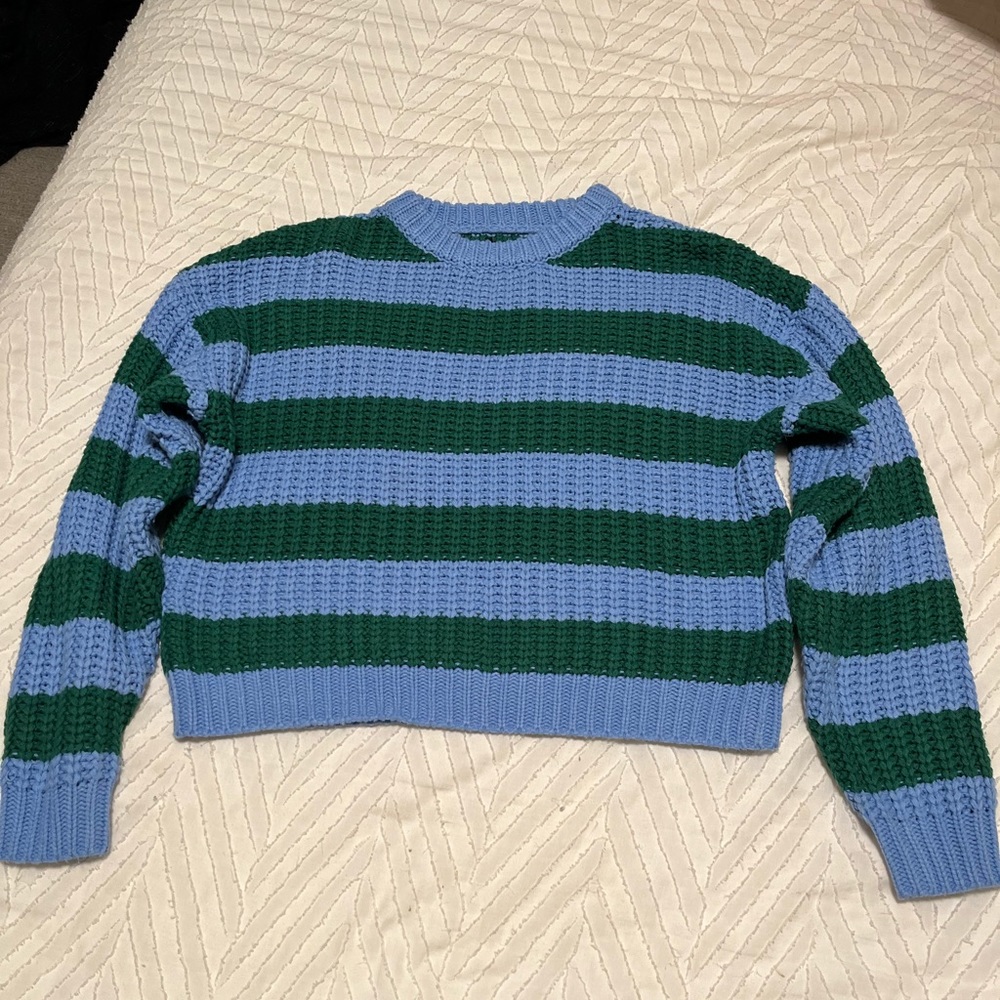 Green and blue stripped forever 21 sweater, worn once, small